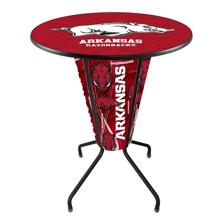 Holland Bar Stool Co Lighted 42" Black Arkansas Pub Table L218B42ArknUn36RArknUn